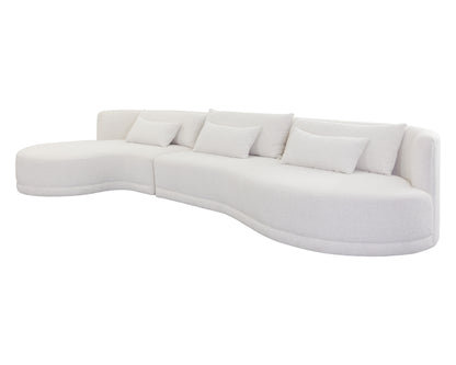 NAHLA LAKEN SOFA CHAISE - LAF - COPENHAGEN WHITE