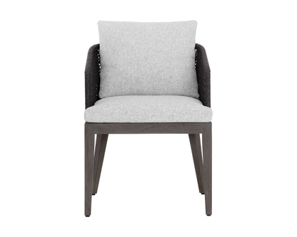 NAHLA CAPRI DINING ARMCHAIR - SMOKE GREY - COPACABANA MARBLE