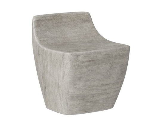 NAHLA LEDGER STOOL - ASH GREY WOOD LOOK