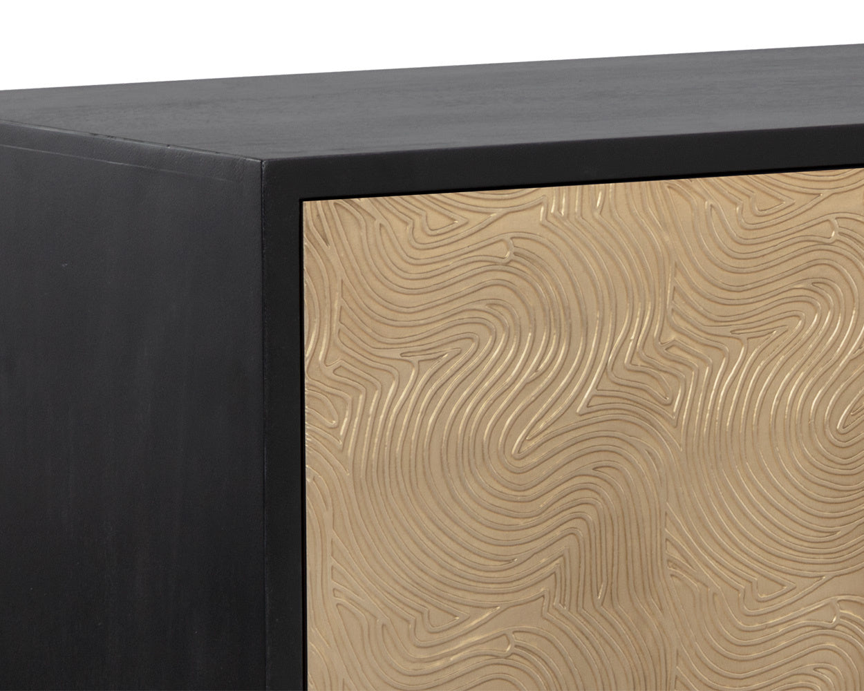 NAHLA ALGARVE SIDEBOARD - BLACK / CHAMPAGNE GOLD