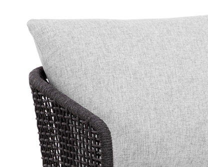 NAHLA CAPRI DINING ARMCHAIR - SMOKE GREY - COPACABANA MARBLE