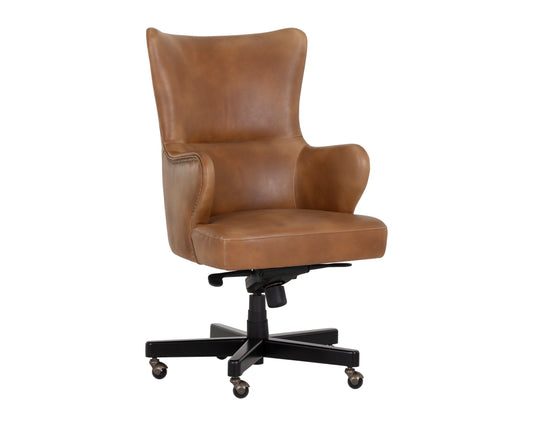 NAHLA HUBERT OFFICE CHAIR - TOBACCO TAN