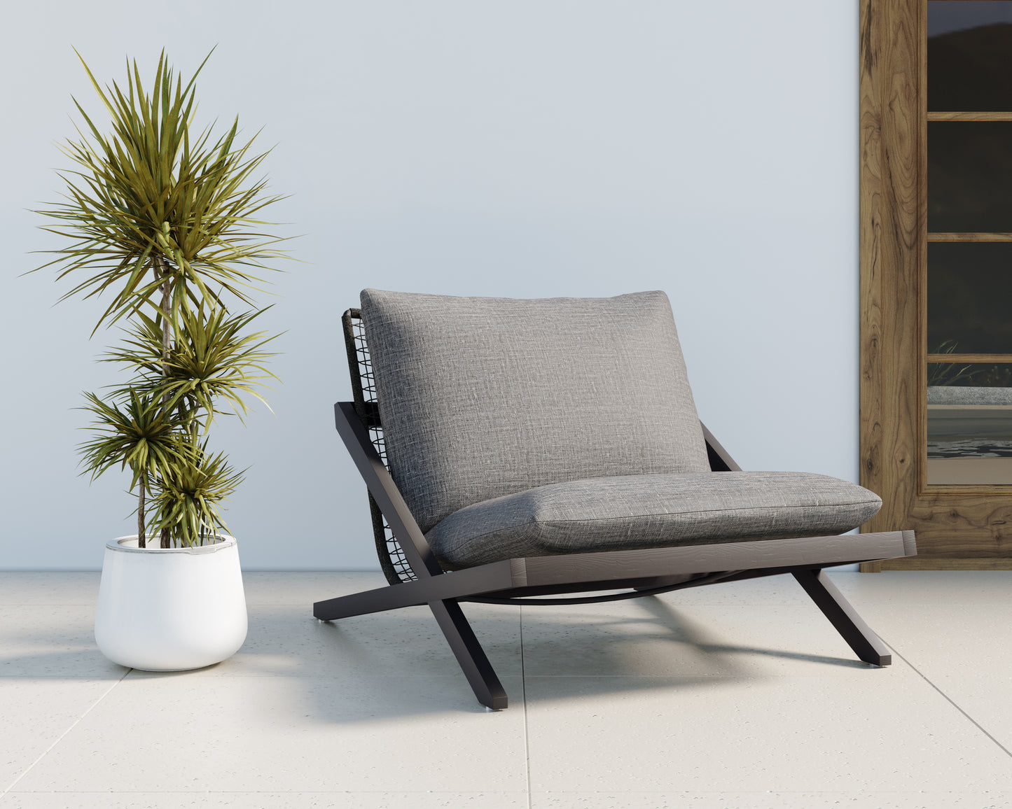 NAHLA BARI LOUNGE CHAIR - CHARCOAL - GRACEBAY GREY