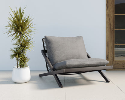NAHLA BARI LOUNGE CHAIR - CHARCOAL - GRACEBAY GREY