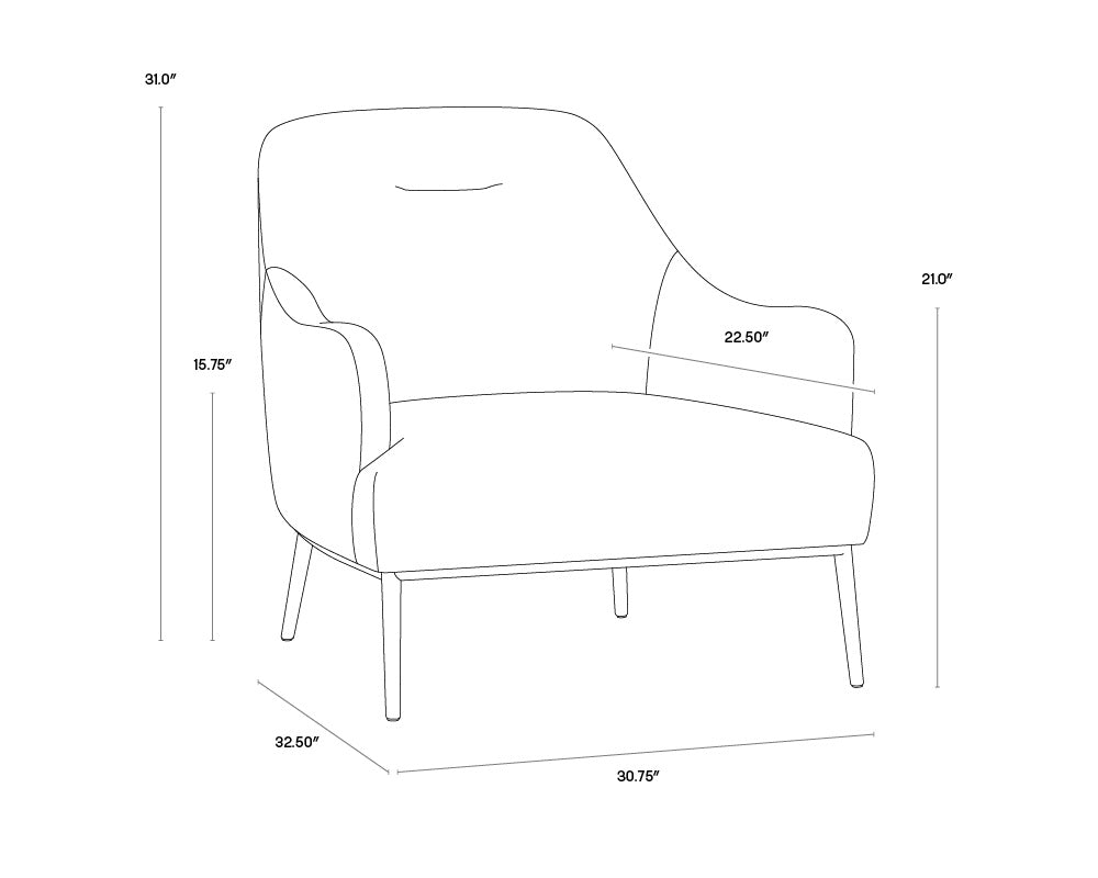 NAHLA CAMERON LOUNGE CHAIR - NONO SHITAKE