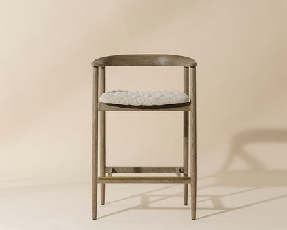 NAHLA JEREMY COUNTER STOOL - WEATHERED OAK - DOVE CREAM