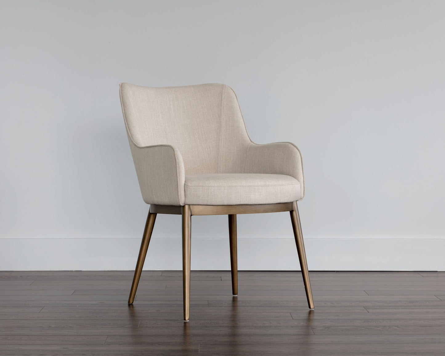 NAHLA FRANKLIN DINING ARMCHAIR - BEIGE LINEN