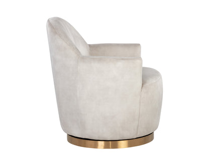 NAHLA CASEY SWIVEL LOUNGE CHAIR - NONO CREAM