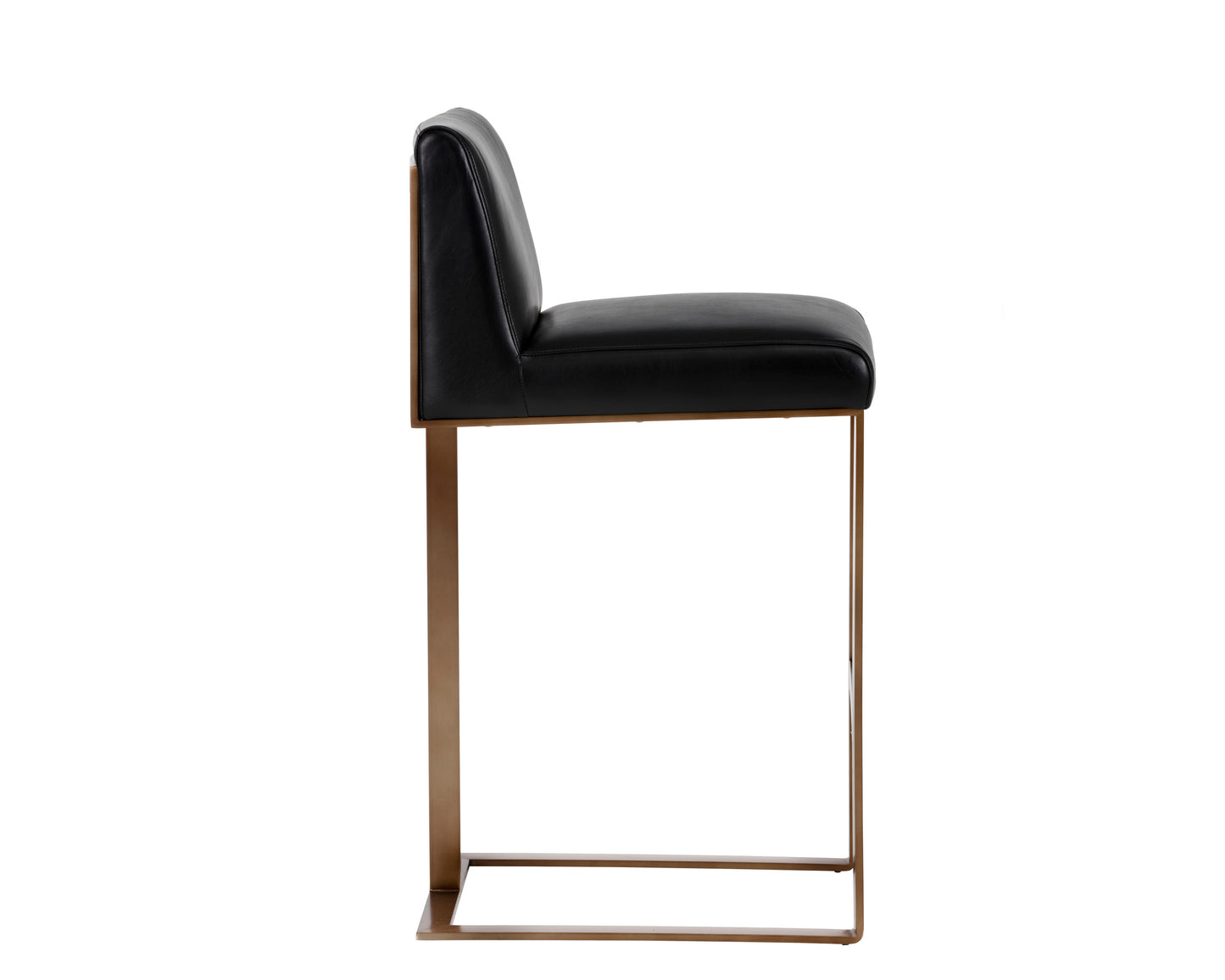 NAHLA DEAN BARSTOOL - ANTIQUE BRASS - CANTINA BLACK