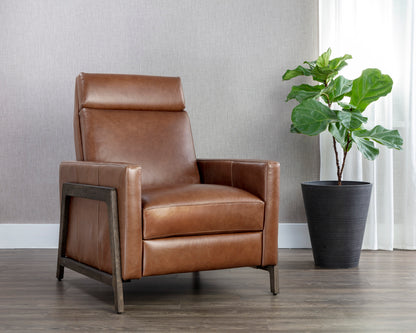 NAHLA BRANDON RECLINER - SHALIMAR TOBACCO LEATHER