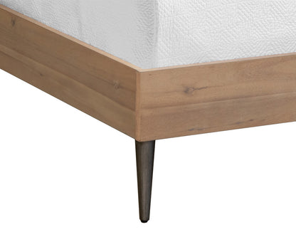 NAHLA GREYSON BED - QUEEN - LIGHT ACACIA