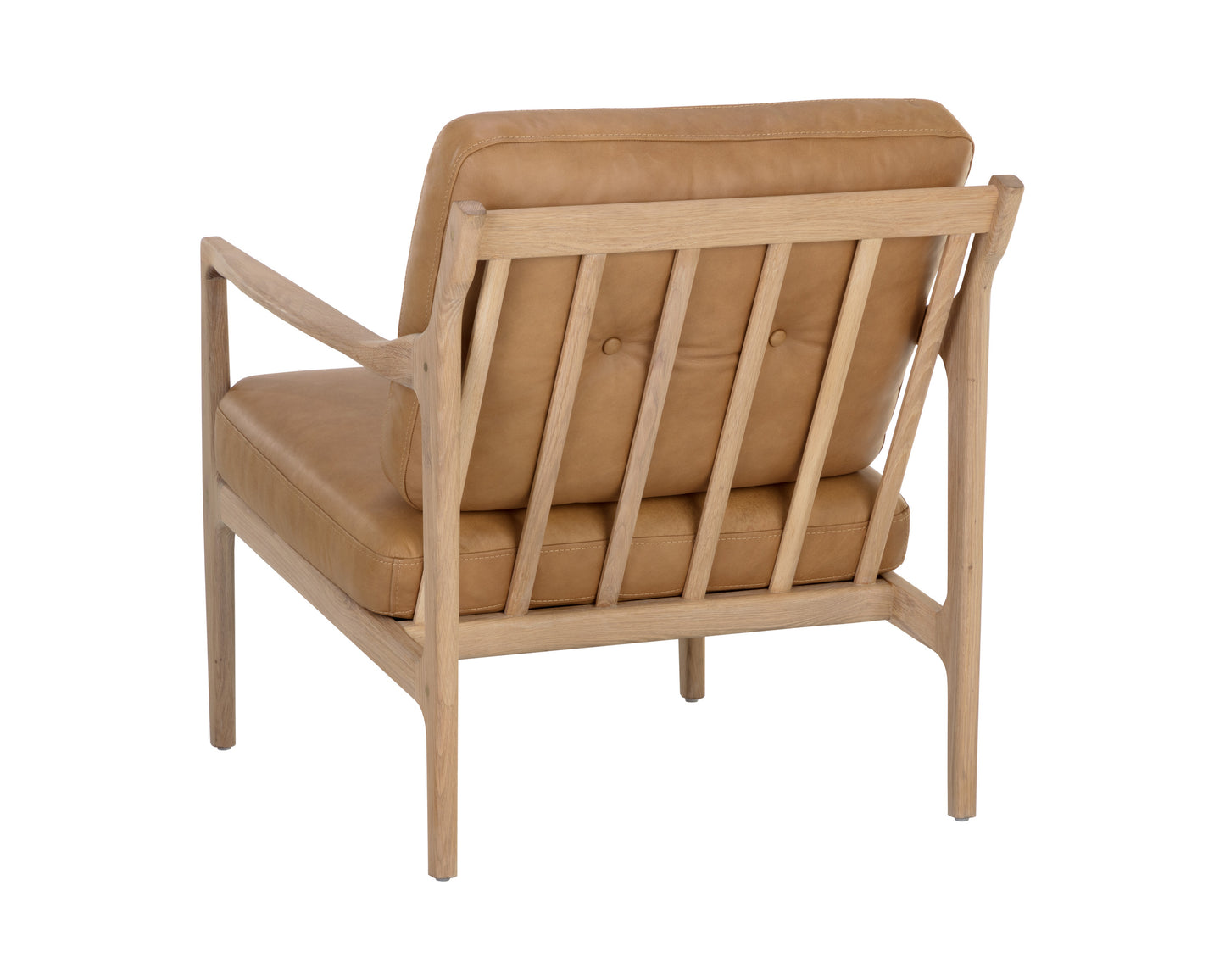 NAHLA GILMORE LOUNGE CHAIR - LIGHT OAK - SAHARA CAMEL LEATHER