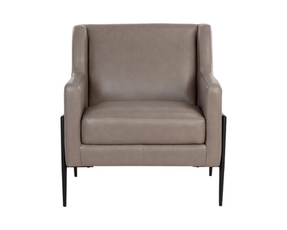 NAHLA TALULA LOUNGE CHAIR - ALPINE GREY LEATHER