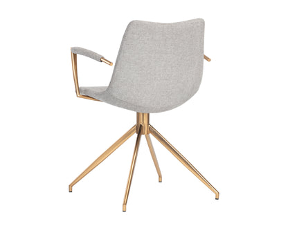 NAHLA ANDRES SWIVEL DINING ARMCHAIR - BELFAST HEATHER GREY