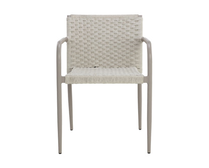 NAHLA CASELLA STACKABLE DINING ARMCHAIR - GREIGE - CREAM