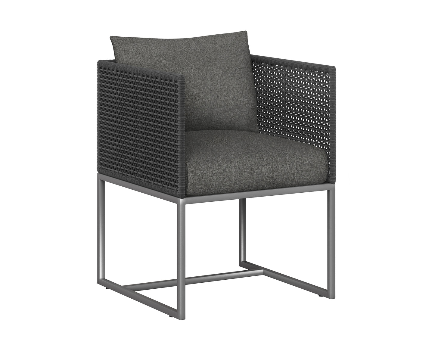 NAHLA CRETE DINING ARMCHAIR - DARK GREY - GRACEBAY GREY