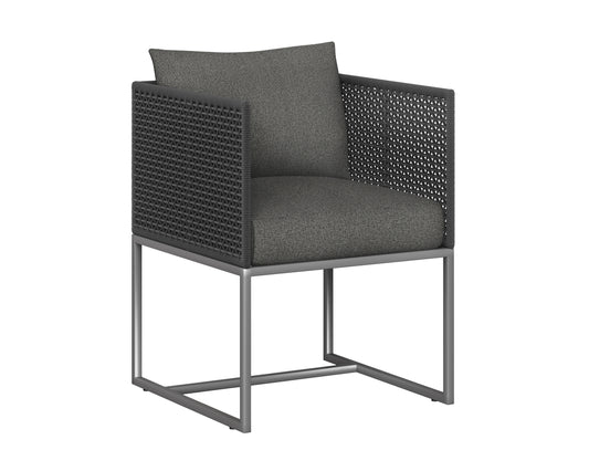 NAHLA CRETE DINING ARMCHAIR - DARK GREY - GRACEBAY GREY