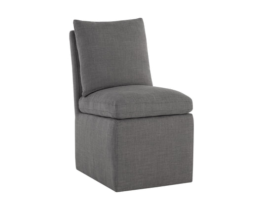NAHLA GLENROSE WHEELED DINING CHAIR - EFFIE SMOKE