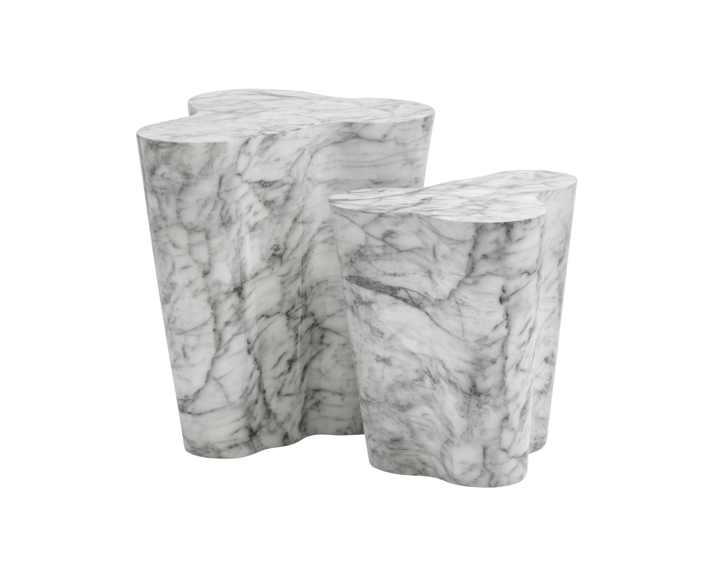 NAHLA AVA SIDE TABLE - LARGE - MARBLE LOOK