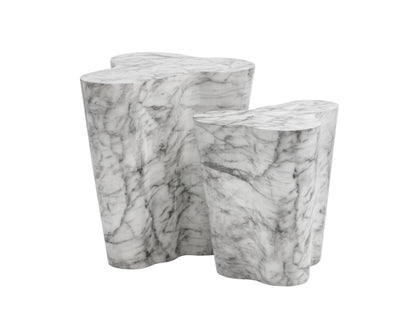 NAHLA AVA SIDE TABLE - LARGE - MARBLE LOOK