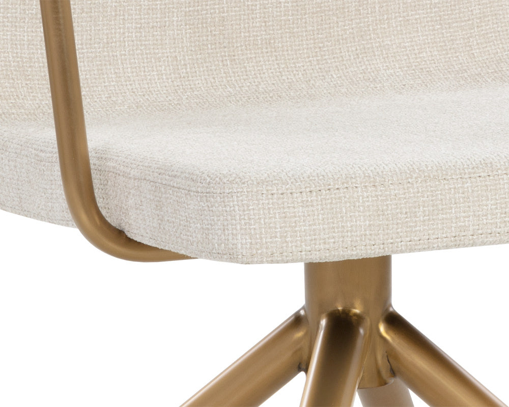 NAHLA HILDA SWIVEL DINING ARMCHAIR - CHACHA CREAM