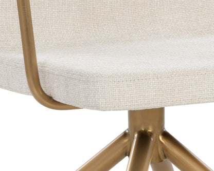NAHLA HILDA SWIVEL DINING ARMCHAIR - CHACHA CREAM