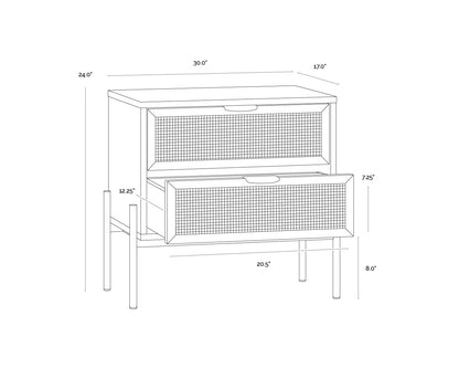 NAHLA AVIDA NIGHTSTAND - BLACK - RUSTIC OAK/NATURAL