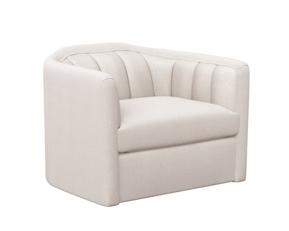 NAHLA BIRRIT SWIVEL ARMCHAIR - ALASKA GREIGE