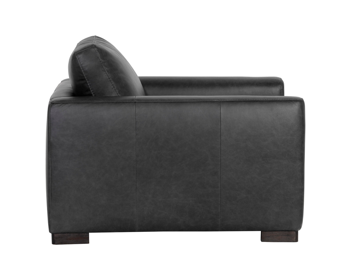 NAHLA BAYLOR ARMCHAIR - MARSEILLE BLACK LEATHER