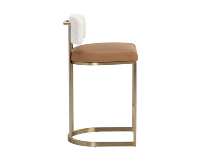 NAHLA LARISSA COUNTER STOOL - NAPA COGNAC / RHEA LIGHT BARLEY