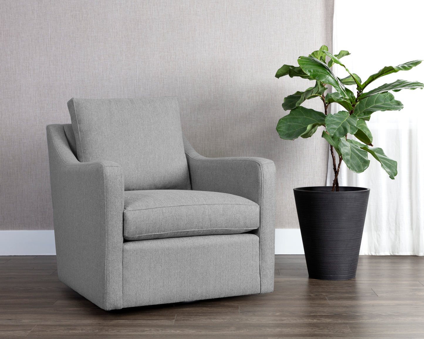 NAHLA BRIANNA SWIVEL LOUNGE CHAIR - LIV DOVE