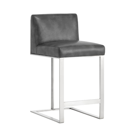 NAHLA DEAN COUNTER STOOL - STAINLESS STEEL - CANTINA MAGNETITE