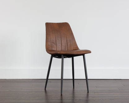 NAHLA DREW DINING CHAIR - BLACK - BRAVO COGNAC