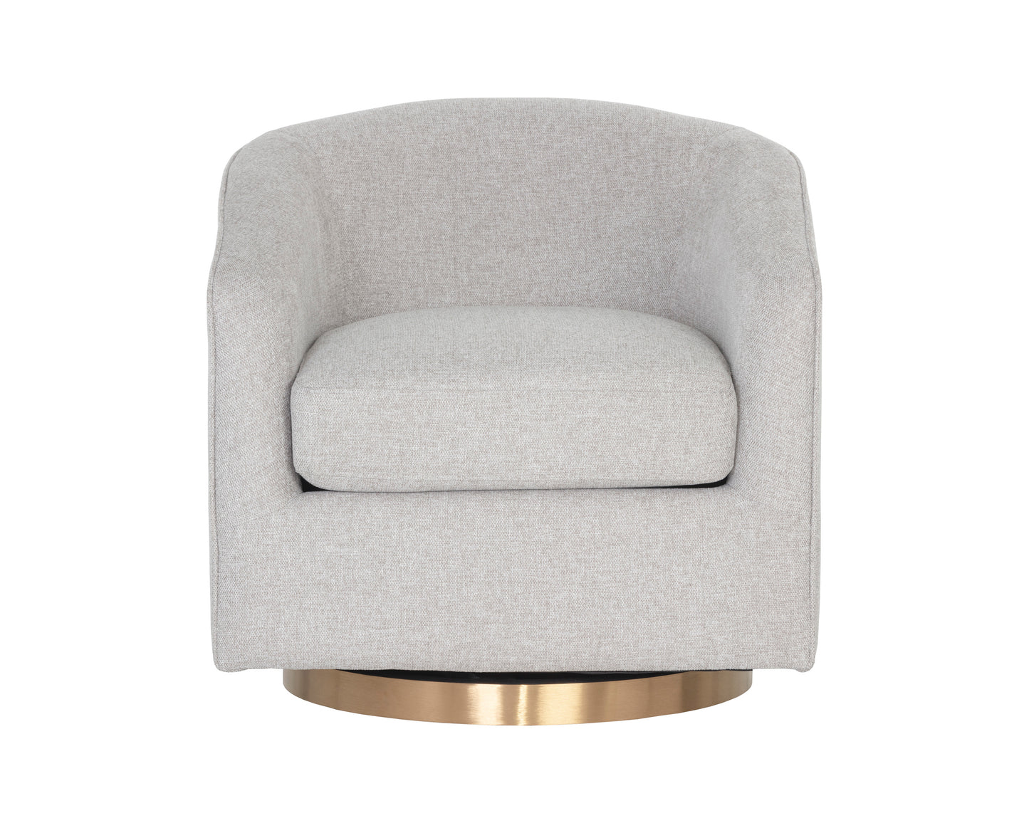 NAHLA HAZEL SWIVEL LOUNGE CHAIR - GOLD - BELFAST HEATHER GREY