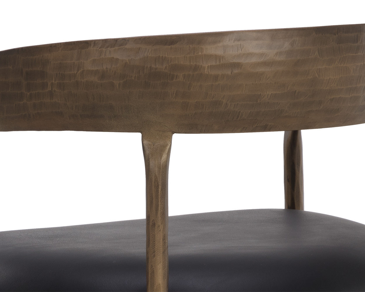 NAHLA ZANATTA DINING ARMCHAIR - CHARCOAL BLACK LEATHER
