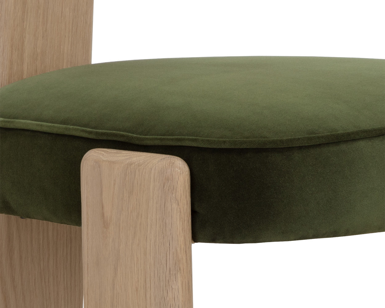 NAHLA HORTON DINING CHAIR - RUSTIC OAK - FOREST GREEN