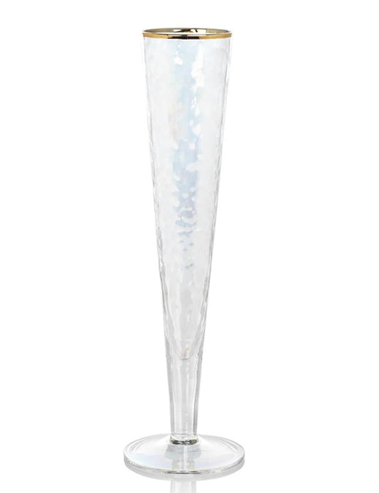 Aperitivo Slim Champagne Flute - Luster with Gold Rim