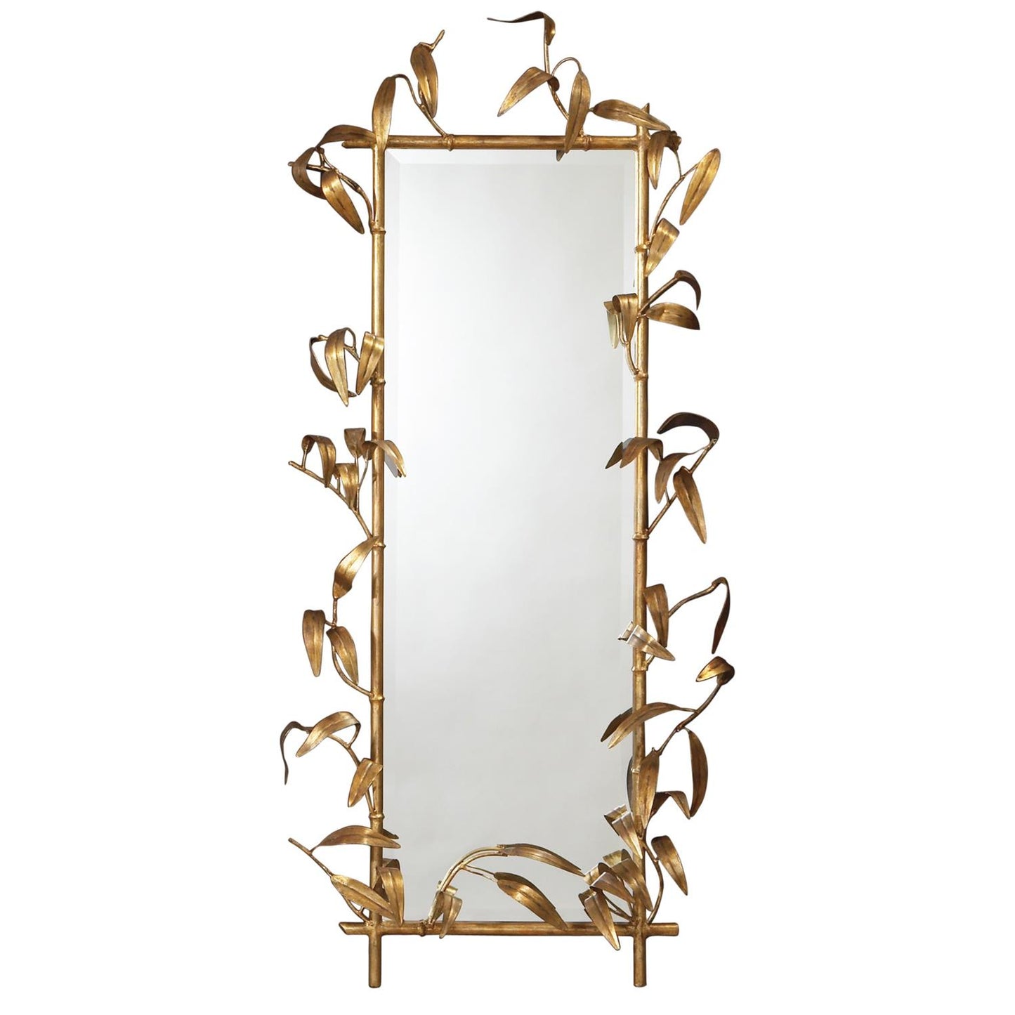 BAMBOO MIRROR W/GOLD FINISH