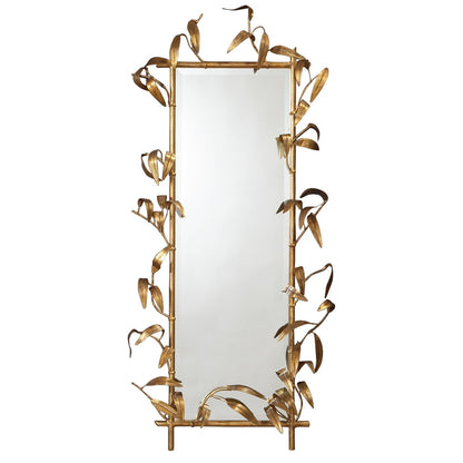 BAMBOO MIRROR W/GOLD FINISH