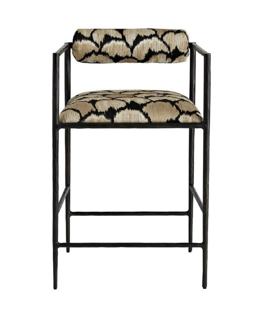 Barbana Counter Stool Ocelot Embroidery