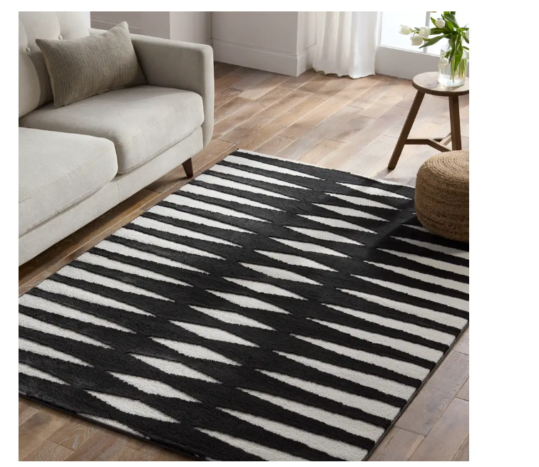 CALIX, Diamond-Striped Pattern Reminiscent of Zebra Print Rug