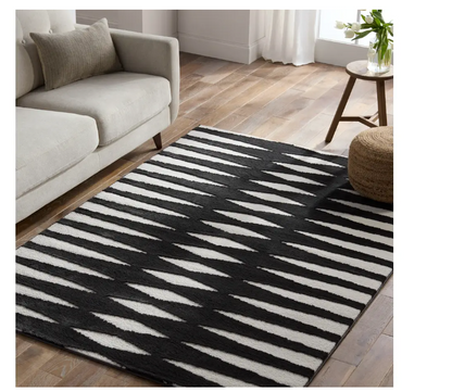 CALIX, Diamond-Striped Pattern Reminiscent of Zebra Print Rug