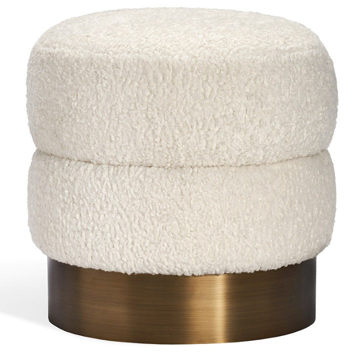 Charlize Stool - Faux Shearling/ Bronze