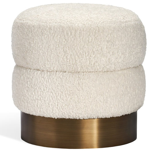 Charlize Stool - Faux Shearling/ Bronze