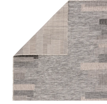 DECORA, Tonal Gray Rectangular Shapes Rug