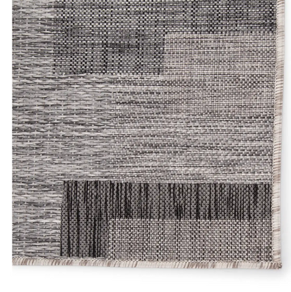 DECORA, Tonal Gray Rectangular Shapes Rug