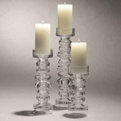 GLASS RIBBED CANDLEHOLDER/VASE