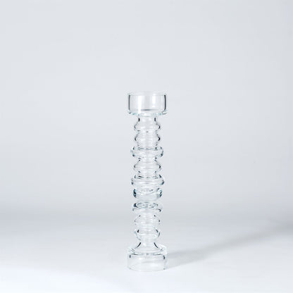 GLASS RIBBED CANDLEHOLDER/VASE