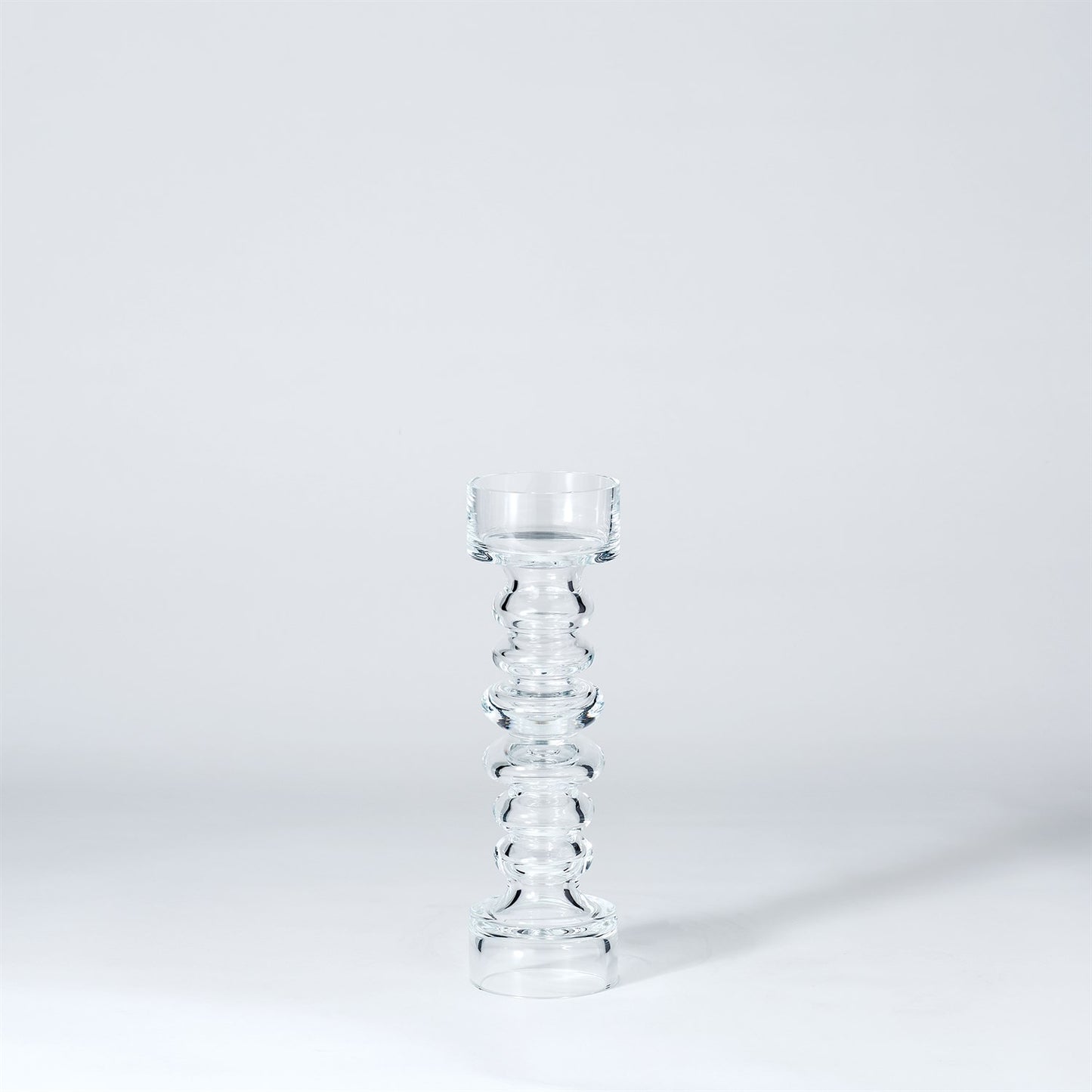 GLASS RIBBED CANDLEHOLDER/VASE