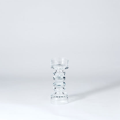 GLASS RIBBED CANDLEHOLDER/VASE